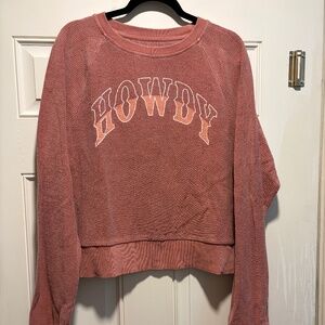 Altar’d State Howdy Cord/Ribbed Crop Sweatshirt